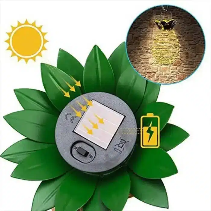 Lampe solaire ananas 2