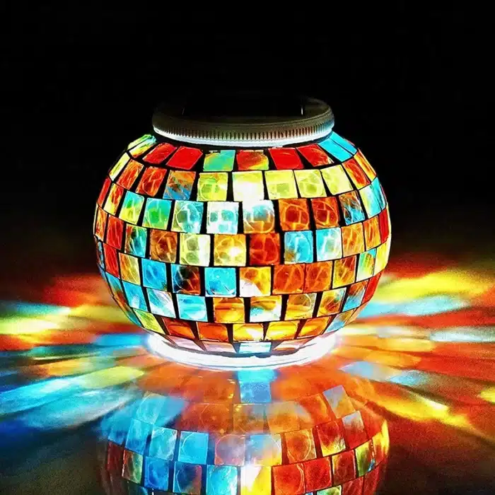 Lanterne solaire mosaique multicolore 1